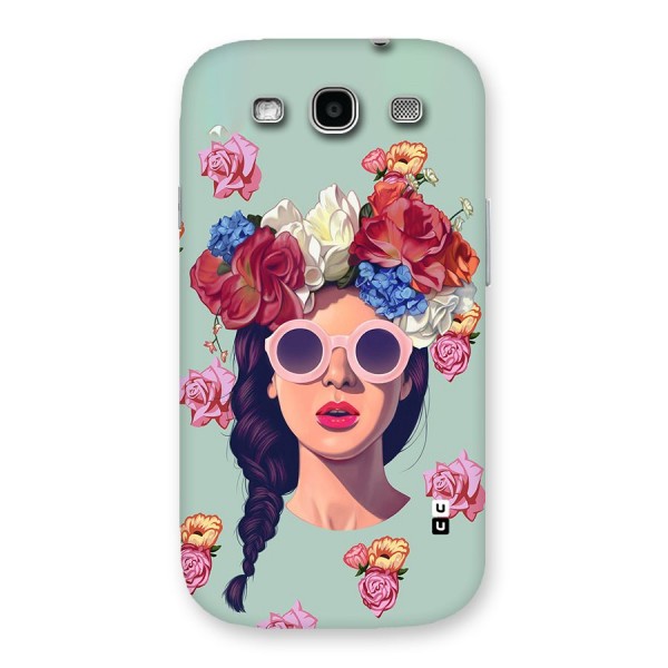 Pretty Girl Florals Illustration Art Back Case for Galaxy S3