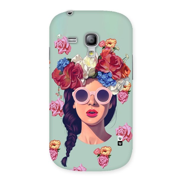 Pretty Girl Florals Illustration Art Back Case for Galaxy S3 Mini