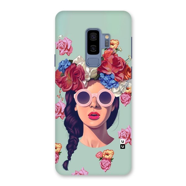 Pretty Girl Florals Illustration Art Back Case for Galaxy S9 Plus