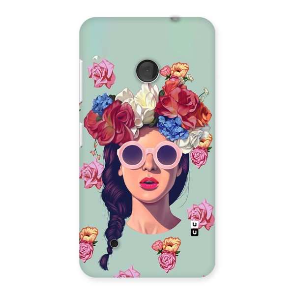 Pretty Girl Florals Illustration Art Back Case for Lumia 530