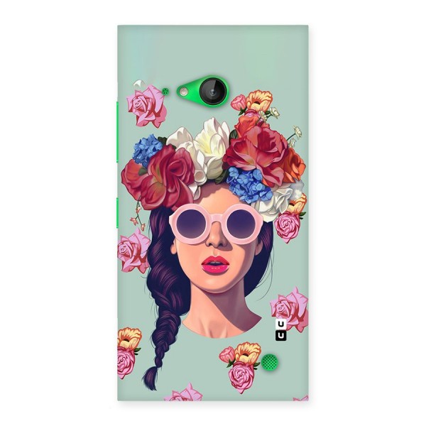 Pretty Girl Florals Illustration Art Back Case for Lumia 730