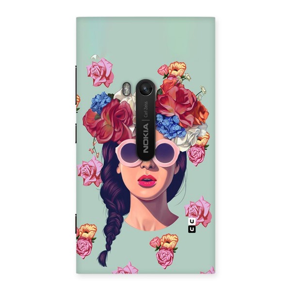 Pretty Girl Florals Illustration Art Back Case for Lumia 920
