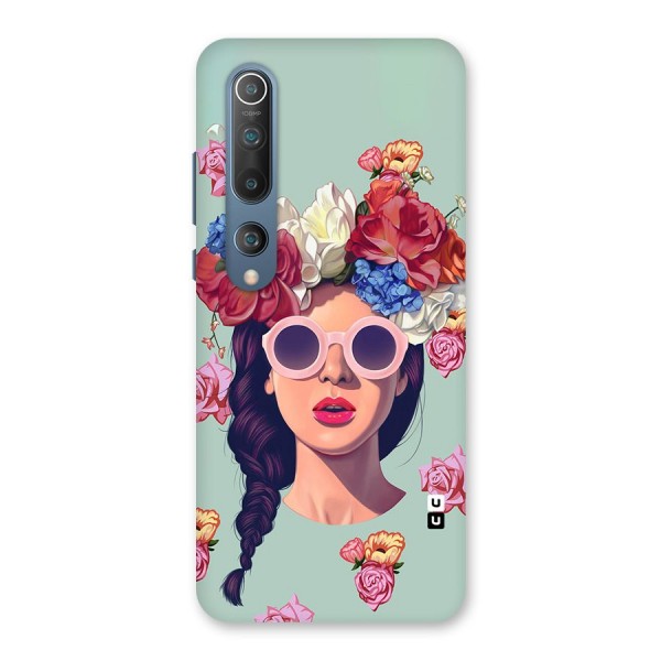 Pretty Girl Florals Illustration Art Back Case for Mi 10