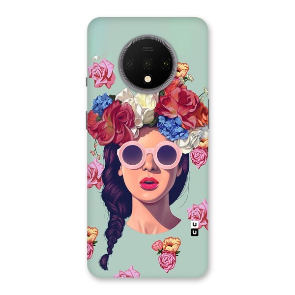 Pretty Girl Florals Illustration Art Back Case for OnePlus 7T
