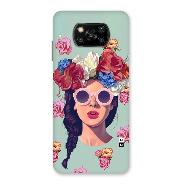 Pretty Girl Florals Illustration Art Back Case for Poco X3