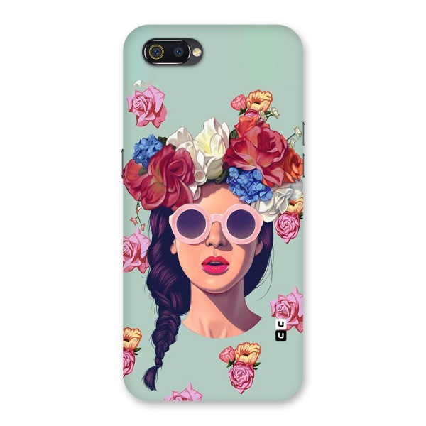 Pretty Girl Florals Illustration Art Back Case for Realme C2