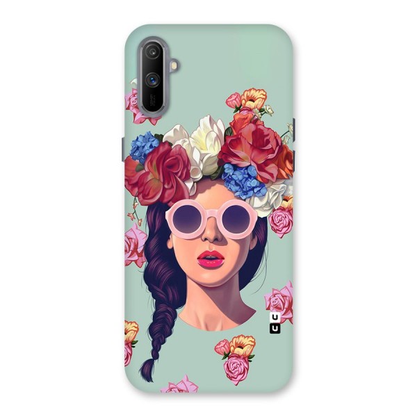 Pretty Girl Florals Illustration Art Back Case for Realme C3