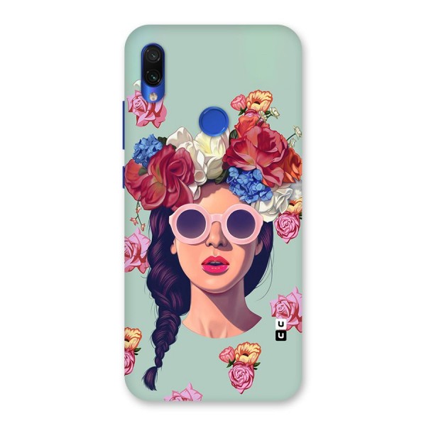 Pretty Girl Florals Illustration Art Back Case for Redmi Note 7S