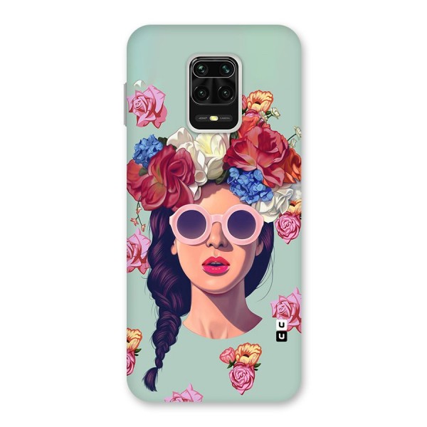 Pretty Girl Florals Illustration Art Back Case for Redmi Note 9 Pro Max