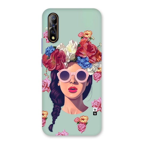 Pretty Girl Florals Illustration Art Back Case for Vivo S1