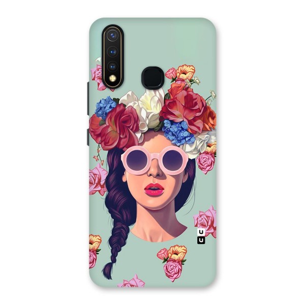 Pretty Girl Florals Illustration Art Back Case for Vivo U20