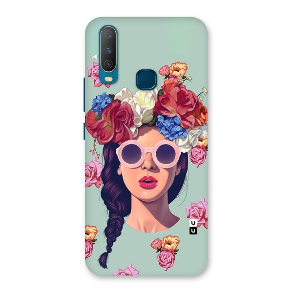 Pretty Girl Florals Illustration Art Back Case for Vivo Y17