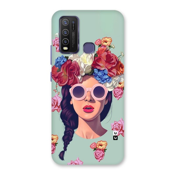 Pretty Girl Florals Illustration Art Back Case for Vivo Y50