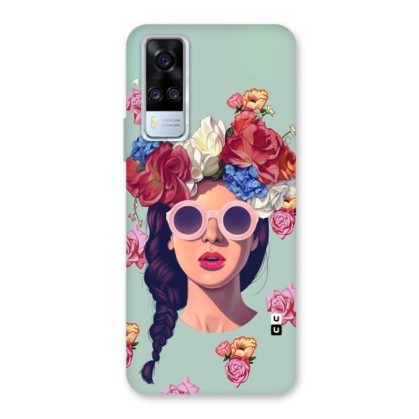 Pretty Girl Florals Illustration Art Back Case for Vivo Y51A