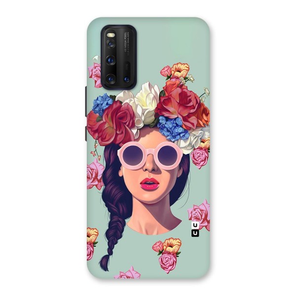 Pretty Girl Florals Illustration Art Back Case for Vivo iQOO 3