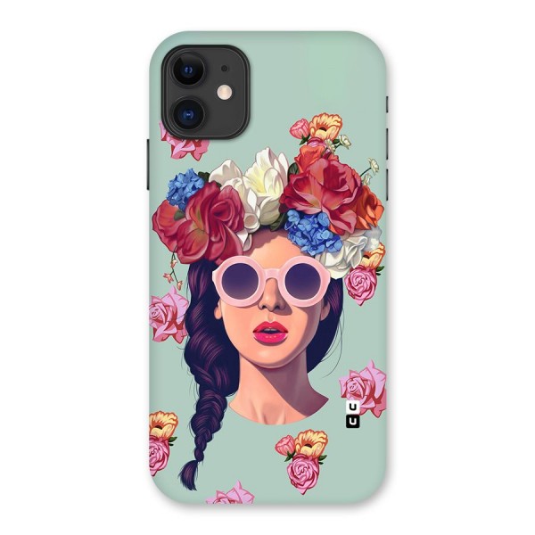 Pretty Girl Florals Illustration Art Back Case for iPhone 11