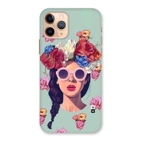 Pretty Girl Florals Illustration Art Back Case for iPhone 11 Pro