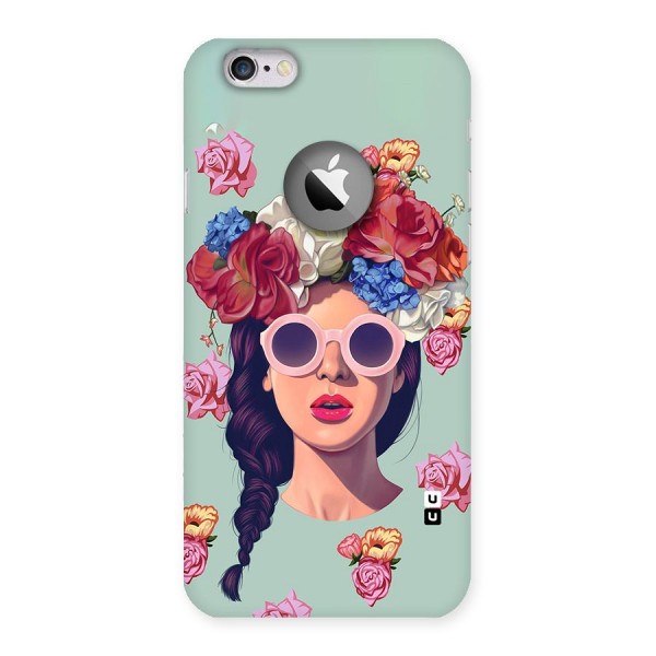 Pretty Girl Florals Illustration Art Back Case for iPhone 6 Logo Cut