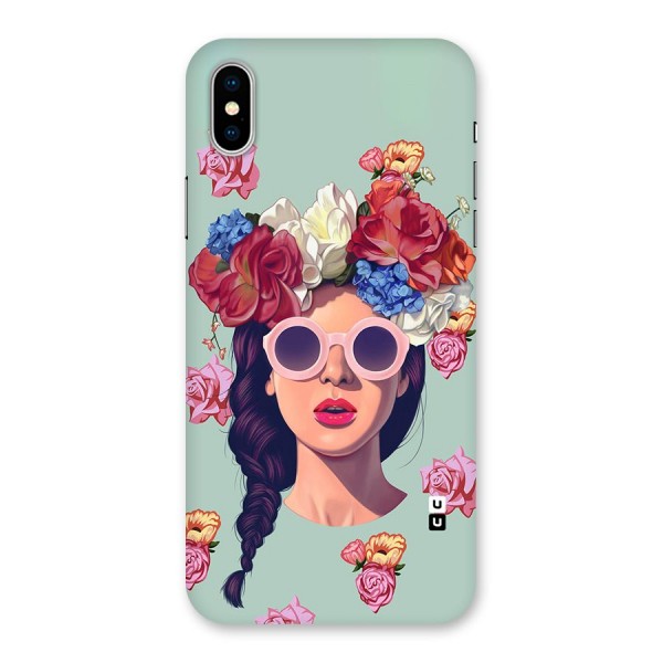 Pretty Girl Florals Illustration Art Back Case for iPhone X