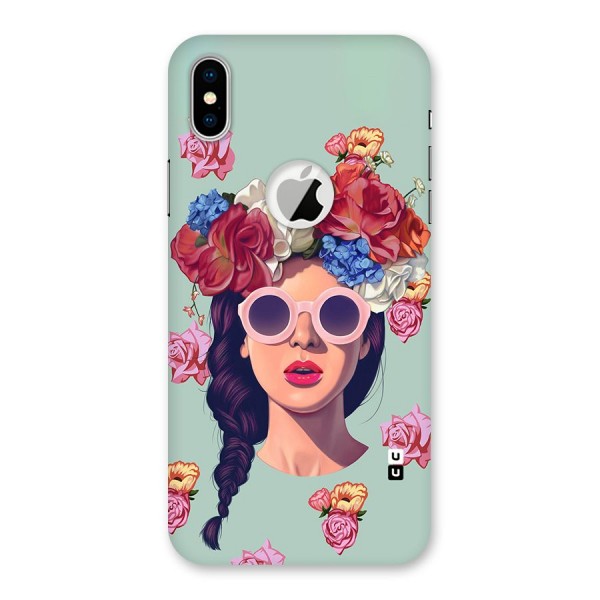 Pretty Girl Florals Illustration Art Back Case for iPhone XS Logo Cut