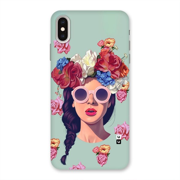 Pretty Girl Florals Illustration Art Back Case for iPhone XS Max