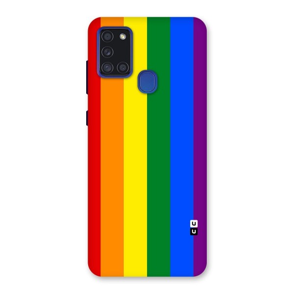 Pride Rainbow Stripes Back Case for Galaxy A21s