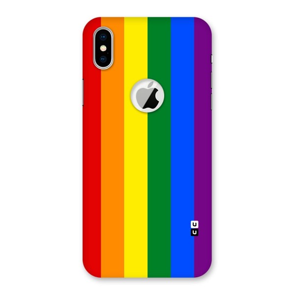 Pride Rainbow Stripes Back Case for iPhone X Logo Cut