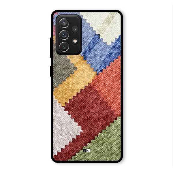 Printed Fabric Glass Back Case for Galaxy A72