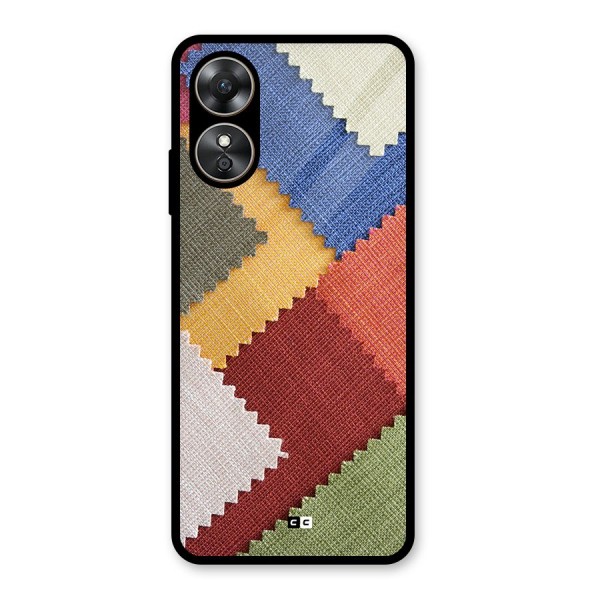 Printed Fabric Glass Back Case for Oppo A17