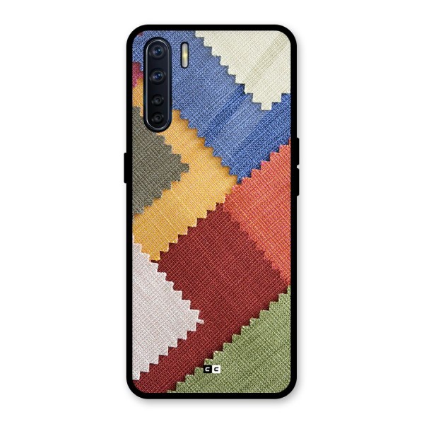 Printed Fabric Glass Back Case for Oppo F15