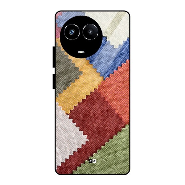Printed Fabric Glass Back Case for Realme 11X
