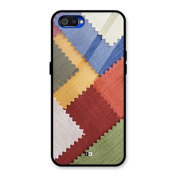 Printed Fabric Glass Back Case for Realme C2