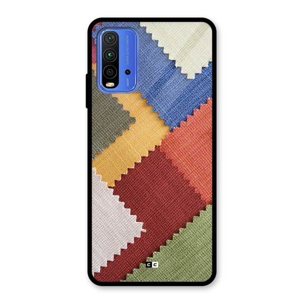 Printed Fabric Glass Back Case for Redmi 9 Power