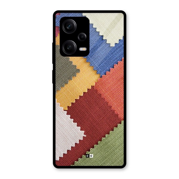 Printed Fabric Glass Back Case for Redmi Note 12 Pro