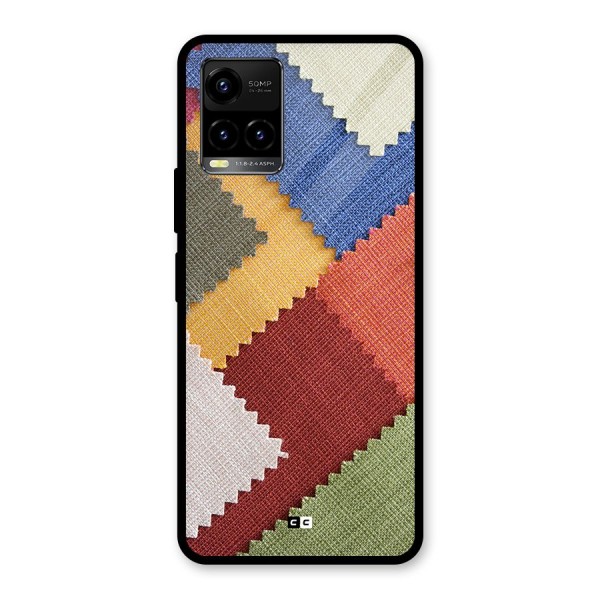 Printed Fabric Glass Back Case for Vivo Y21G