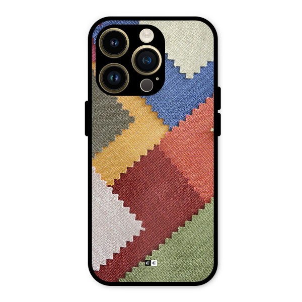 Printed Fabric Metal Back Case for iPhone 14 Pro