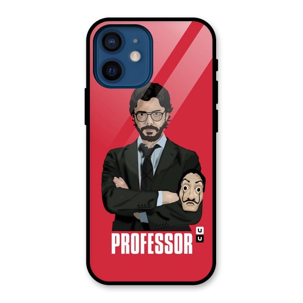 Professor Art Illustration Glass Back Case for iPhone 12 Mini