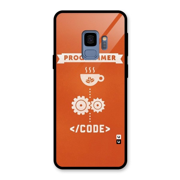 Programmer Coffee Code Glass Back Case for Galaxy S9