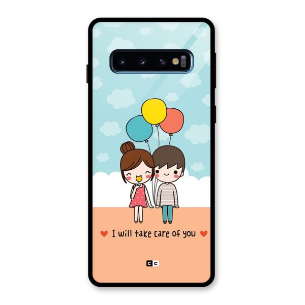 Promise To Care Glass Back Case for Galaxy S10