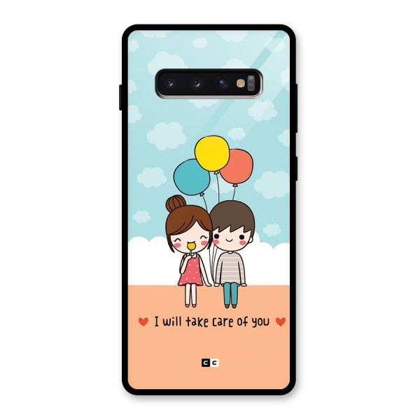 Promise To Care Glass Back Case for Galaxy S10 Plus
