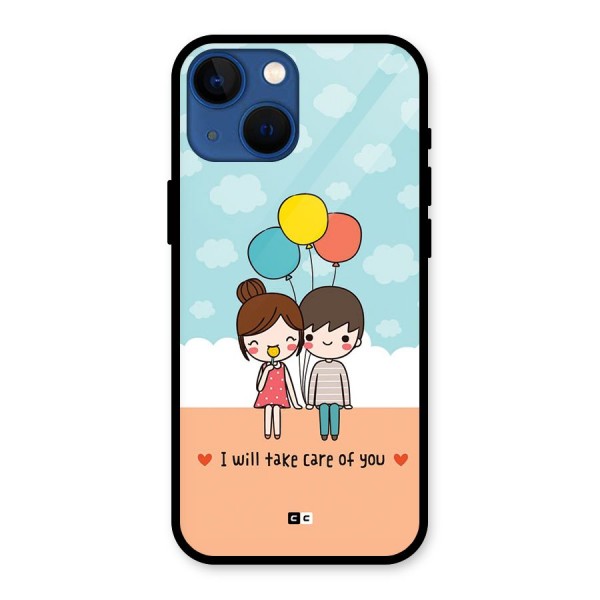 Promise To Care Glass Back Case for iPhone 13 Mini