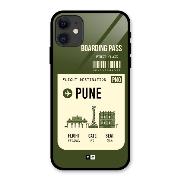 Pune Boarding Pass Glass Back Case for iPhone 11
