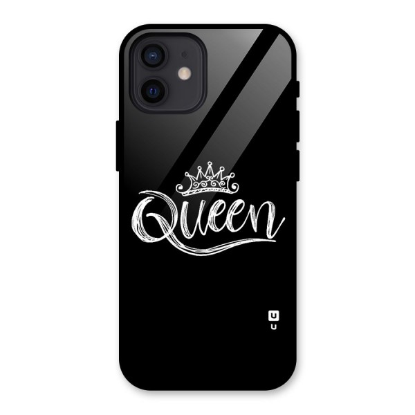Queen Crown Glass Back Case for iPhone 12