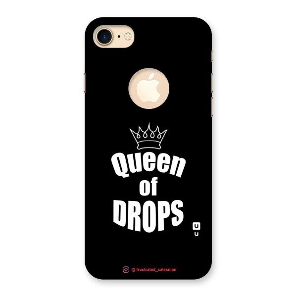 Queen of Drops Black Back Case for iPhone 7 Logo Cut