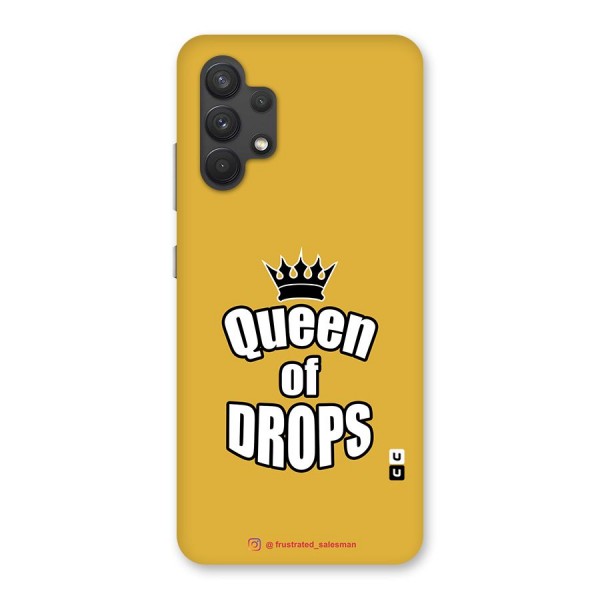 Queen of Drops Mustard Yellow Glass Back Case for Galaxy A32