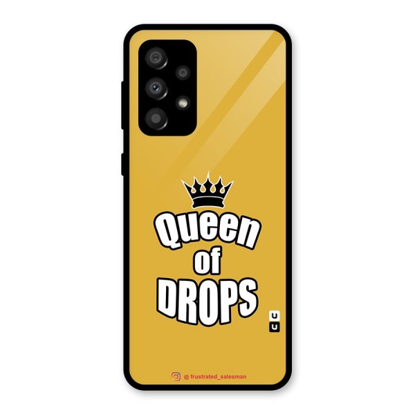Queen of Drops Mustard Yellow Glass Back Case for Galaxy A32