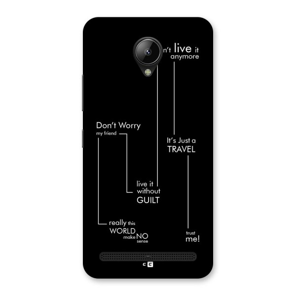 Quotes Of Life Back Case for Lenovo C2