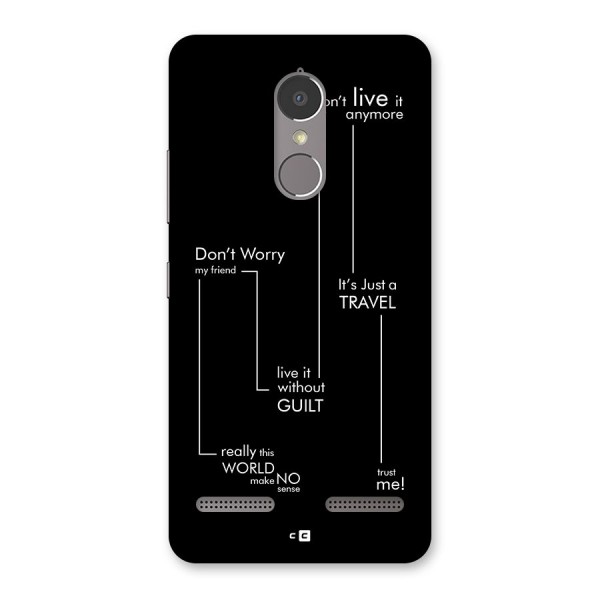 Quotes Of Life Back Case for Lenovo K6 Power