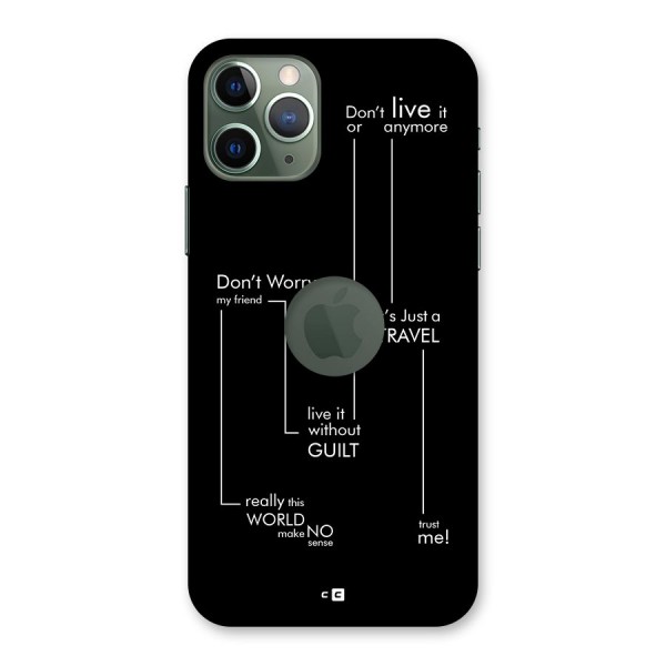 Quotes Of Life Back Case for iPhone 11 Pro Logo Cut