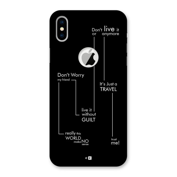 Quotes Of Life Back Case for iPhone X Logo Cut